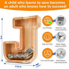 Auvce piggy bank acrylic window tracks savings progress visually.