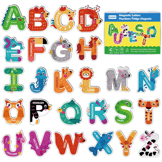 Auzesto elephant alphabet magnet for fridge learning and letter recognition.