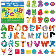 Auzesto letters and numbers fridge magnets for hands-on learning on metal surfaces