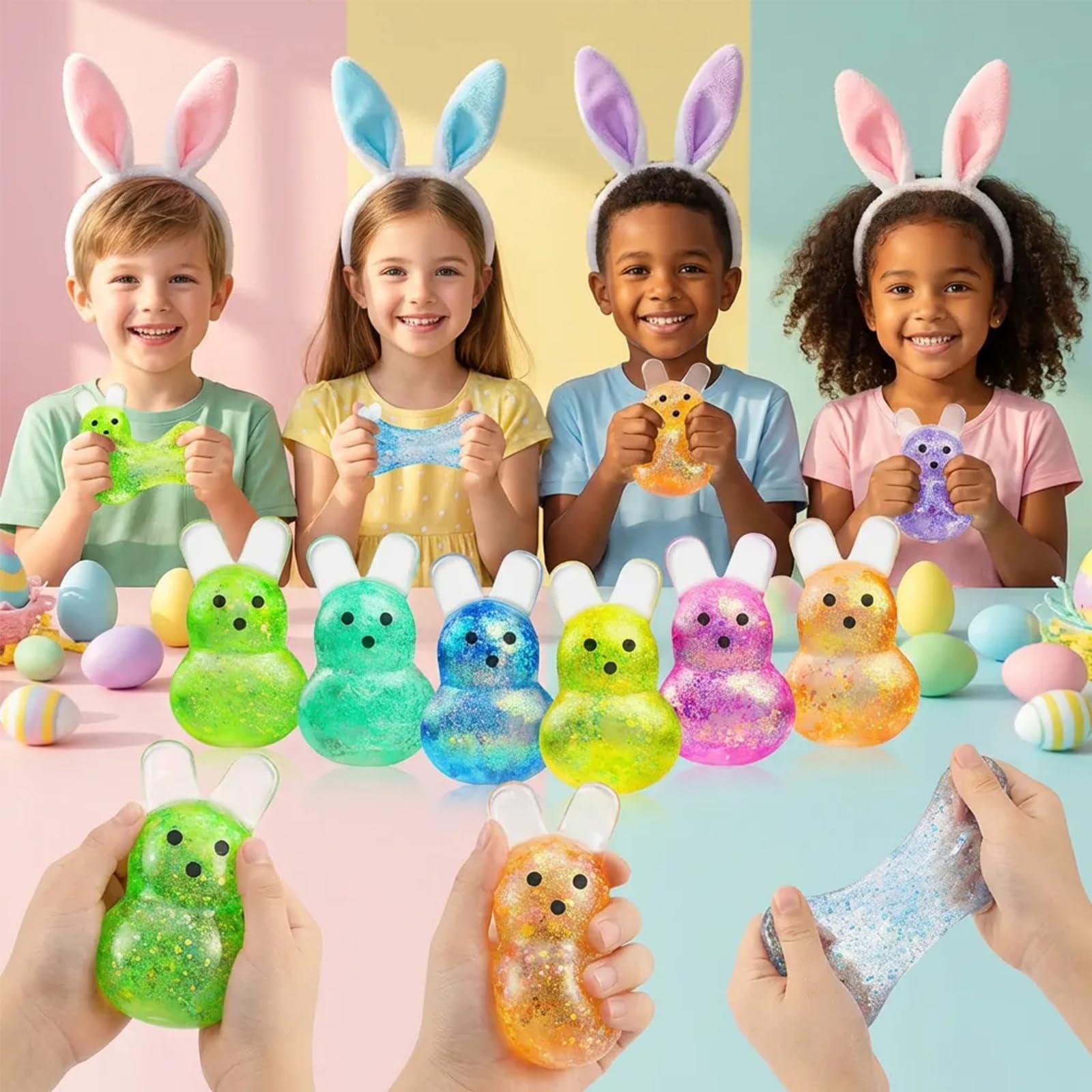 AUZXMCN Easter squishy ball fits inside eggs for playful hunts.