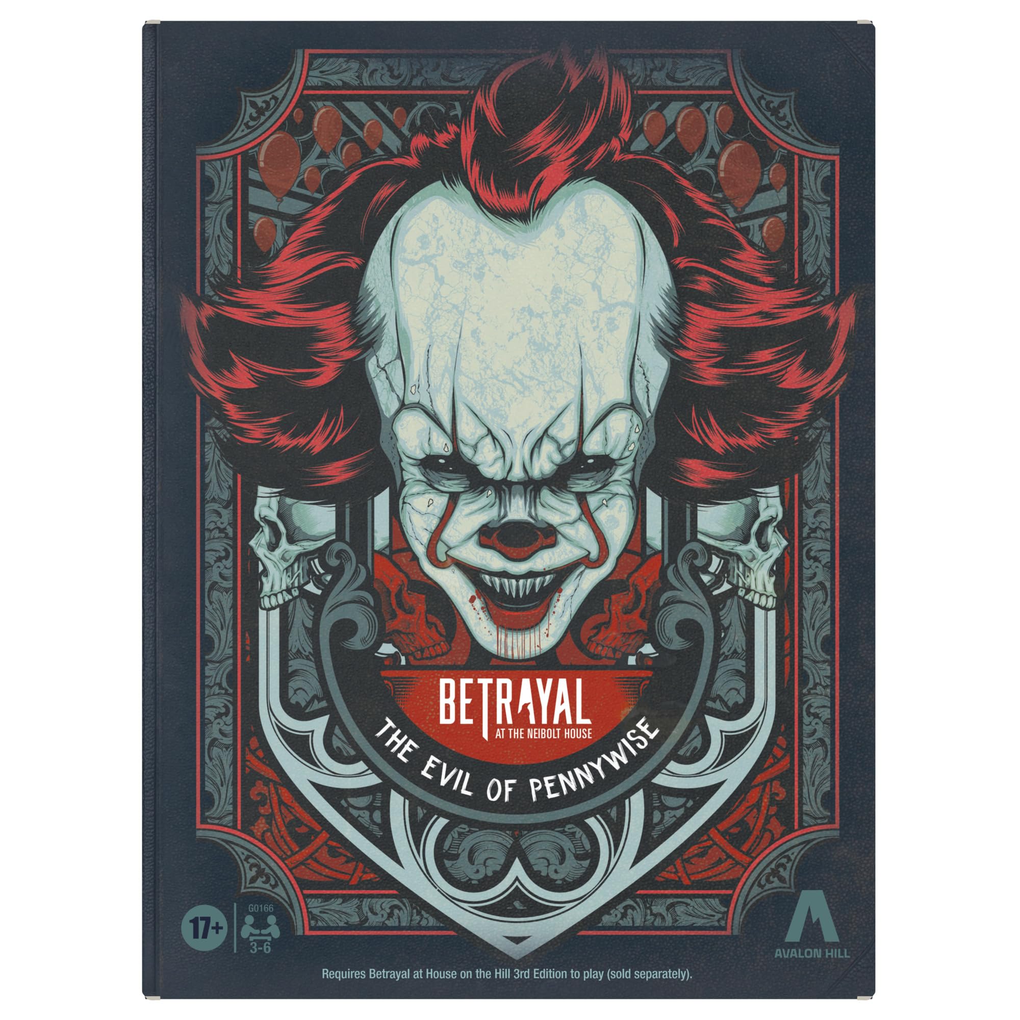 Avalon Hill Betrayal Neibolt Pennywise miniatures enhance tense gameplay.