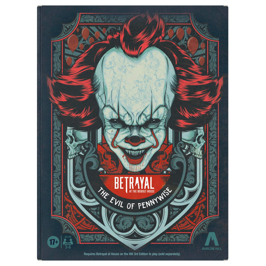 Avalon Hill Betrayal Neibolt Pennywise miniatures enhance tense gameplay.