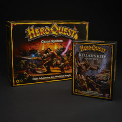 Avalon Hill HeroQuest Kellars Keep box art highlights epic fantasy atmosphere and expansion value.