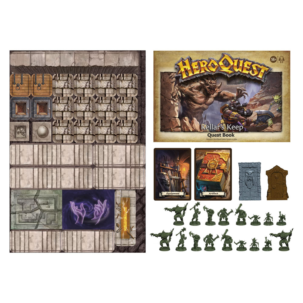 Avalon Hill HeroQuest Kellars Keep miniatures ready for painting and tactical combat scenarios.