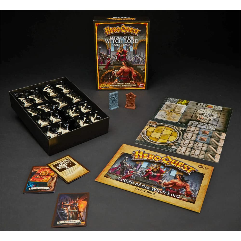 Avalon Hill Return of the Witch Lord tiles illuminate vibrant dungeon layouts for strategic adventures.
