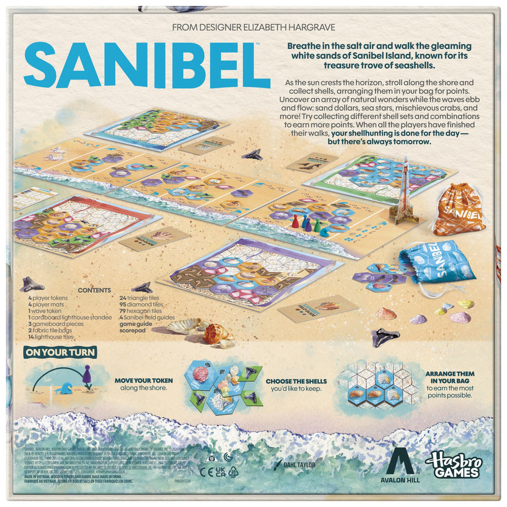 Avalon Hill Sanibel 212 shell tiles create a bright coastal setup.