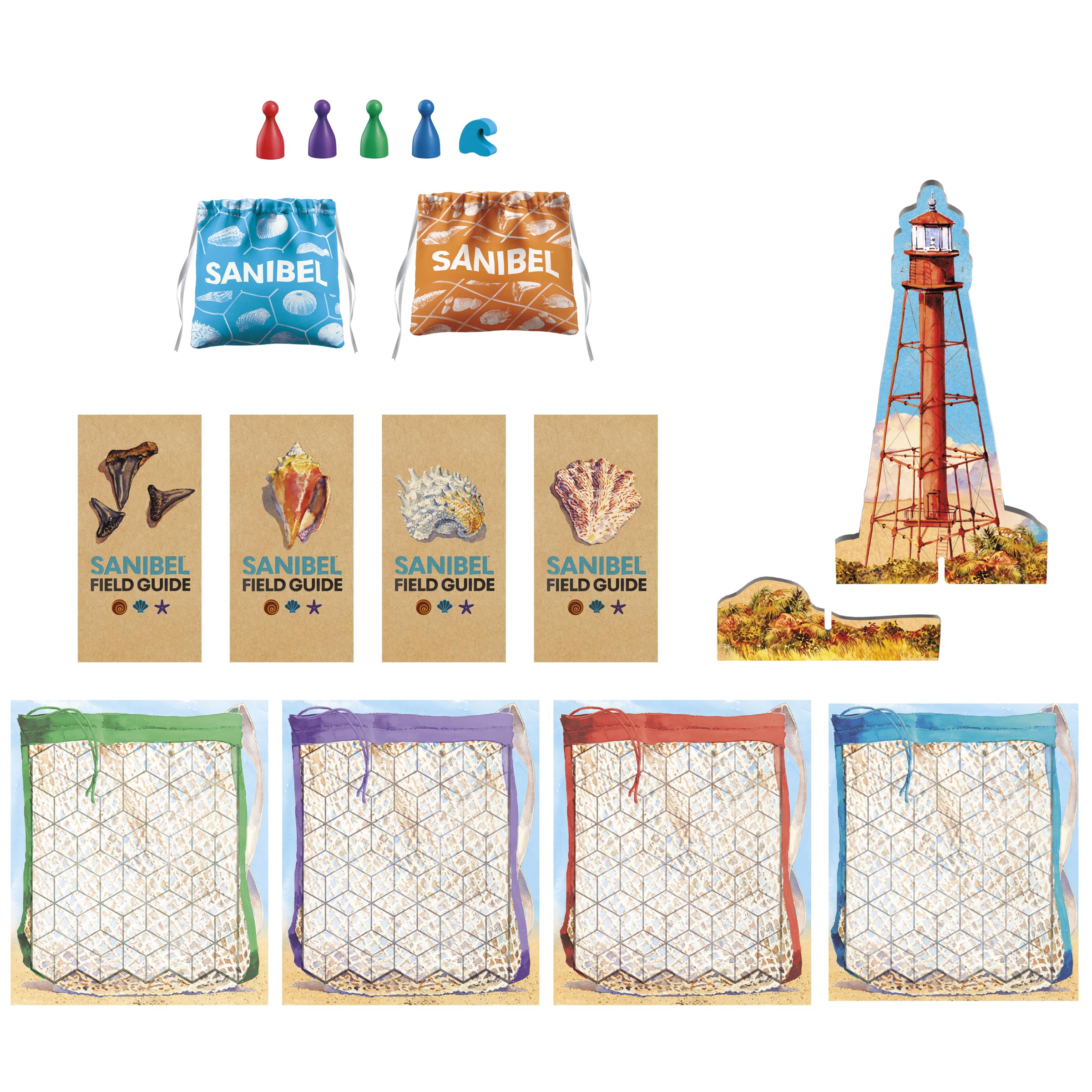 Avalon Hill Sanibel scorepad and bags support smooth scoring.