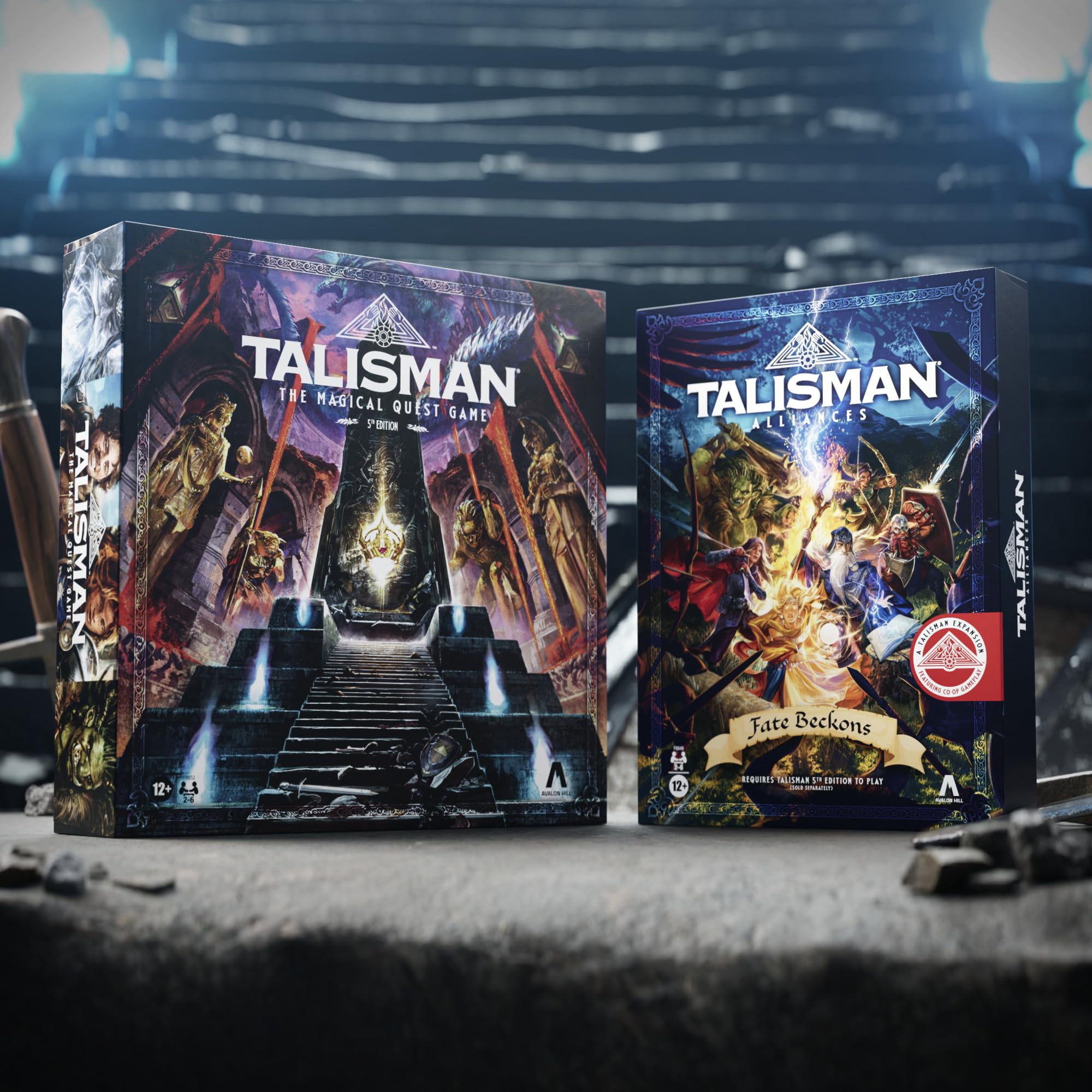 Avalon Hill Talisman Alliances player boards provide clear setup for groups.
