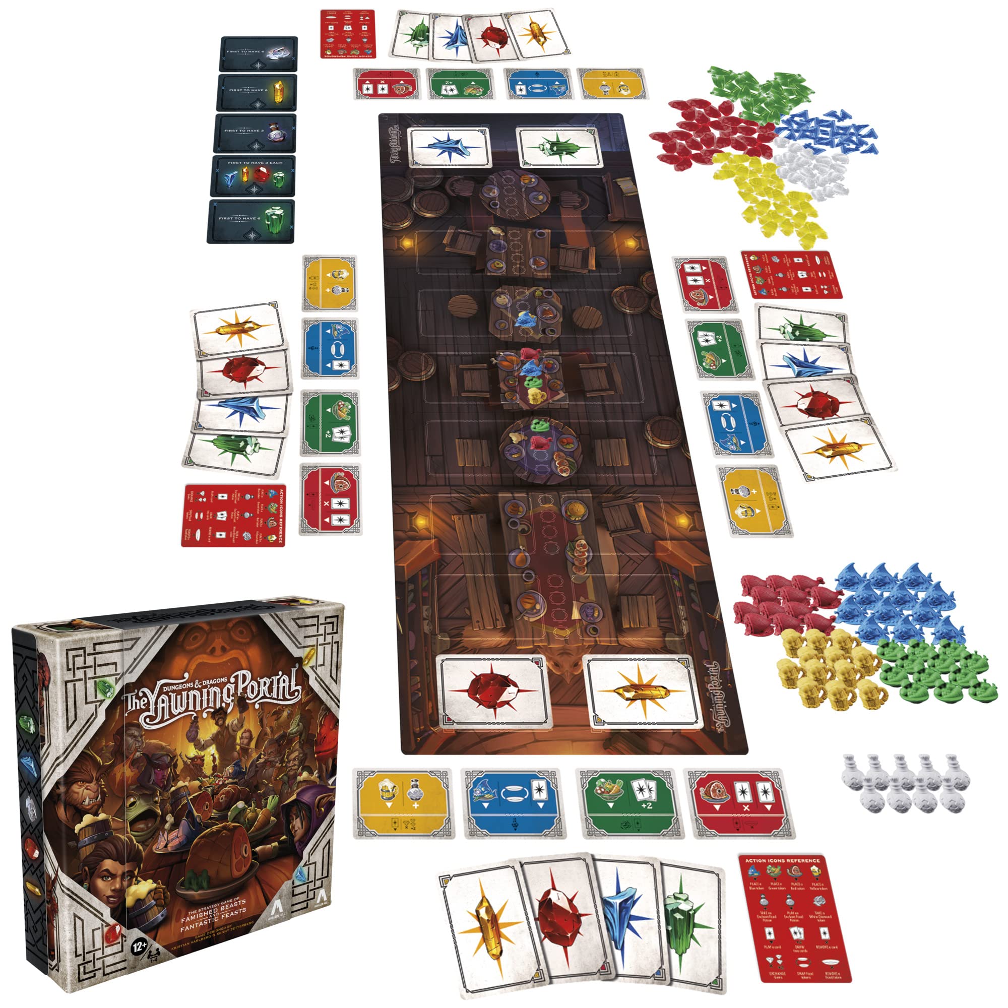 Avalon Hill Yawning Portal hero cards featured, variety enhances replay and strategy.