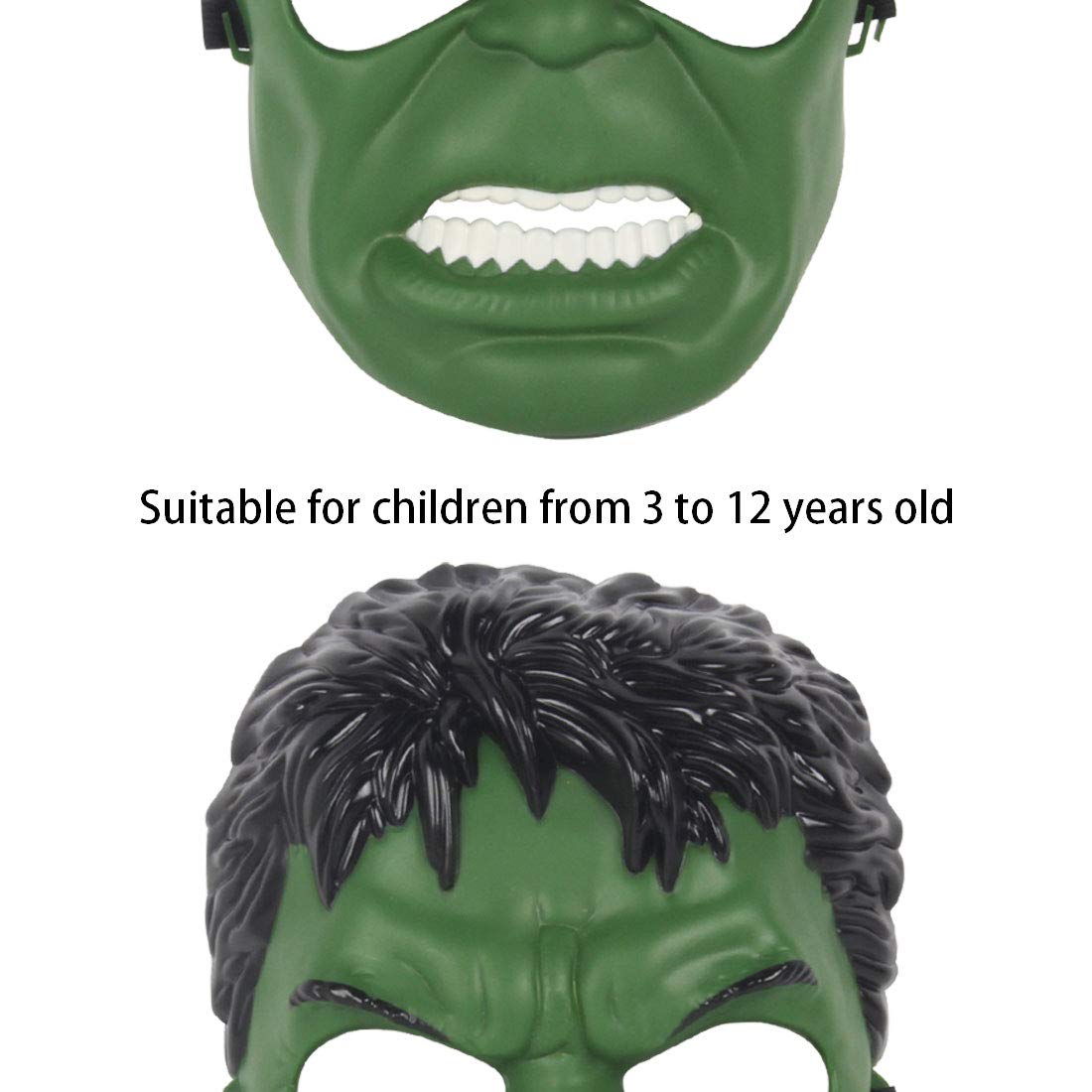 Avazera superhero mask green back view, secure strap for active kids