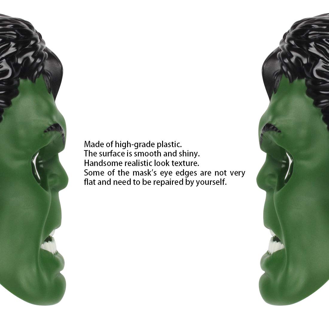 Avazera superhero mask green print detail, sharp colors resist fading during play