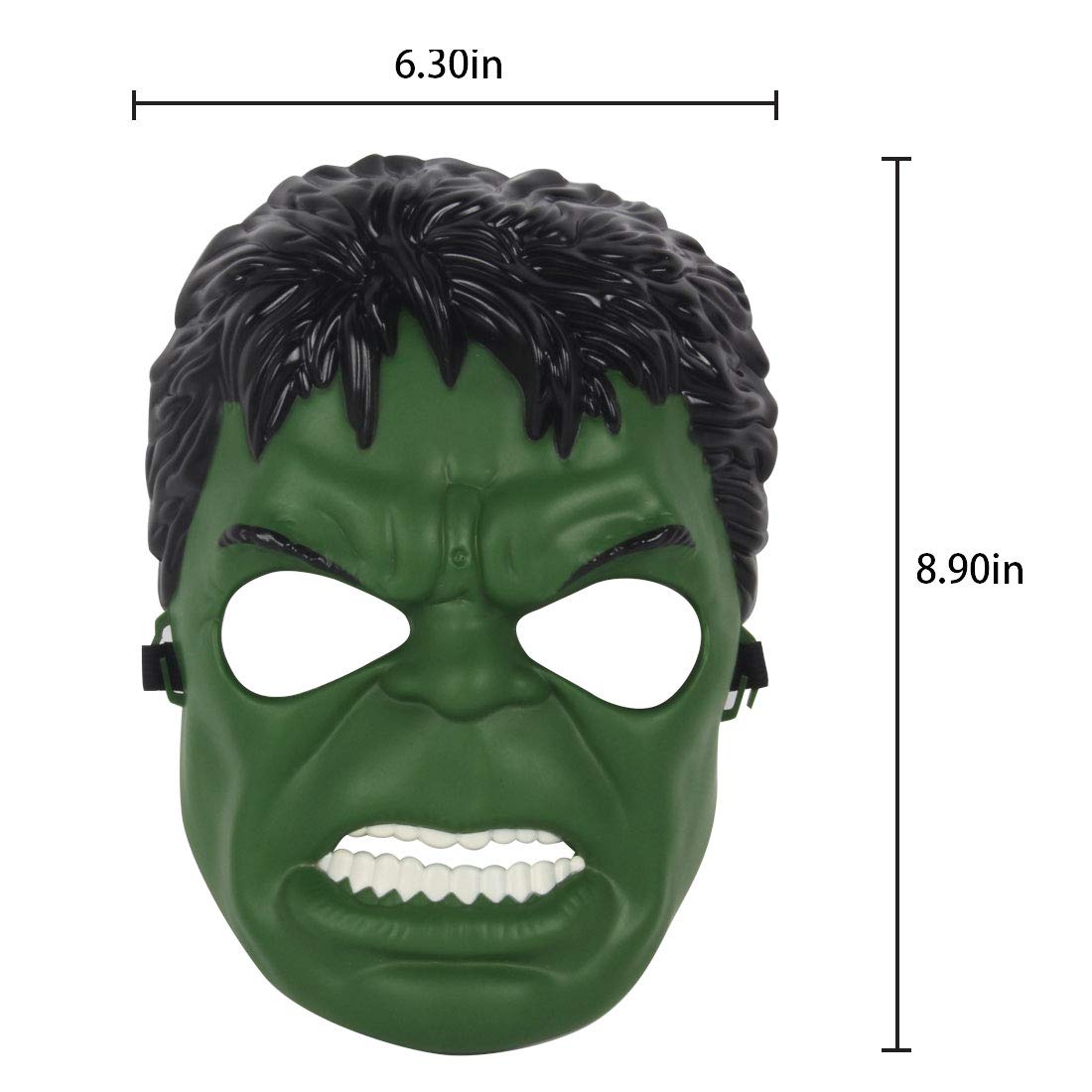Avazera superhero mask green side view, flexible strap for comfortable wear