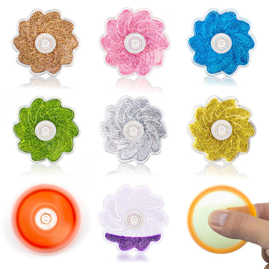 Aveloki flower shaped glitter fidget spinner for calm focus