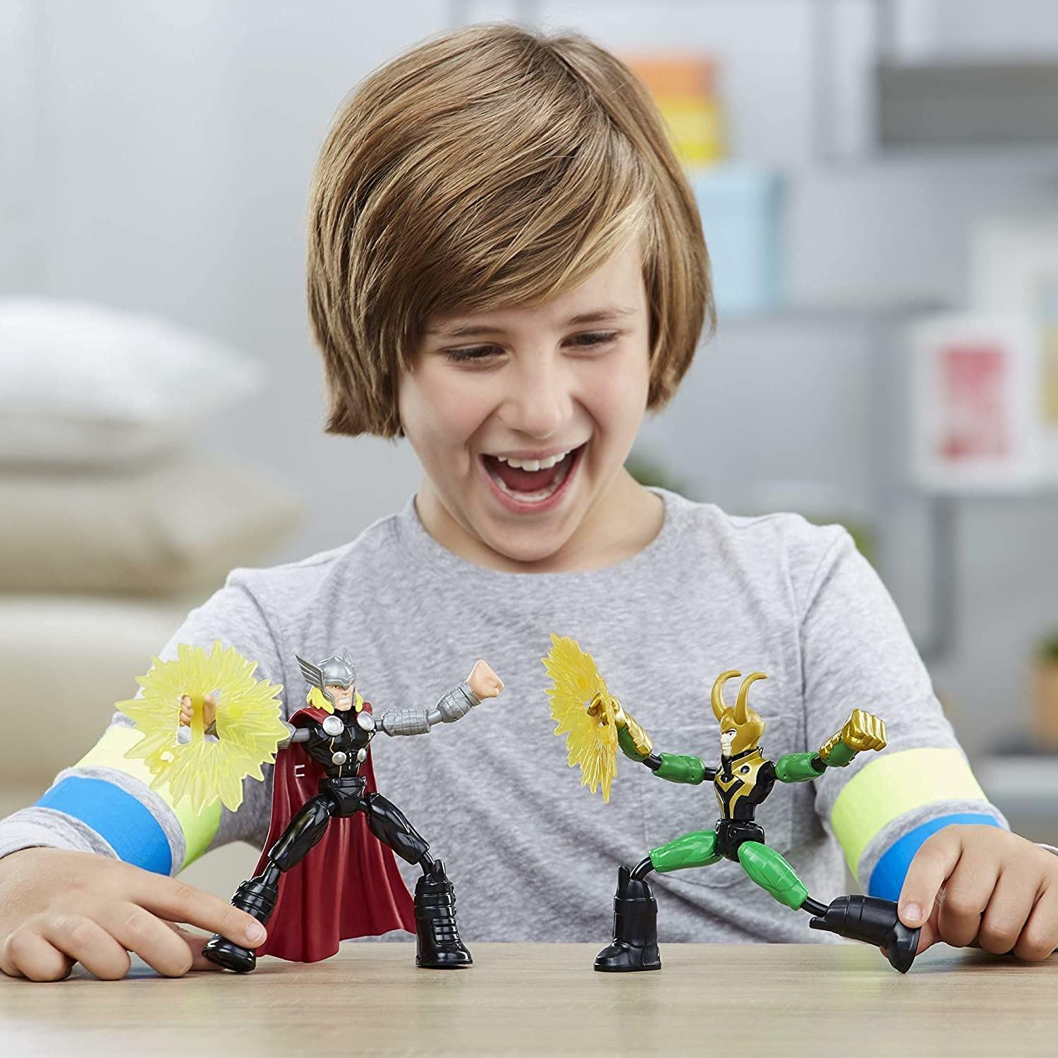 Loki figure with bendable limbs enables flexible action poses during play.