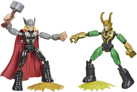 Thor holds Mjolnir in dramatic stance for heroic storytelling with kids.