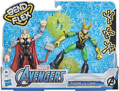 Avengers Bend and Flex Thor vs Loki figure in heroic standoff for imaginative play.