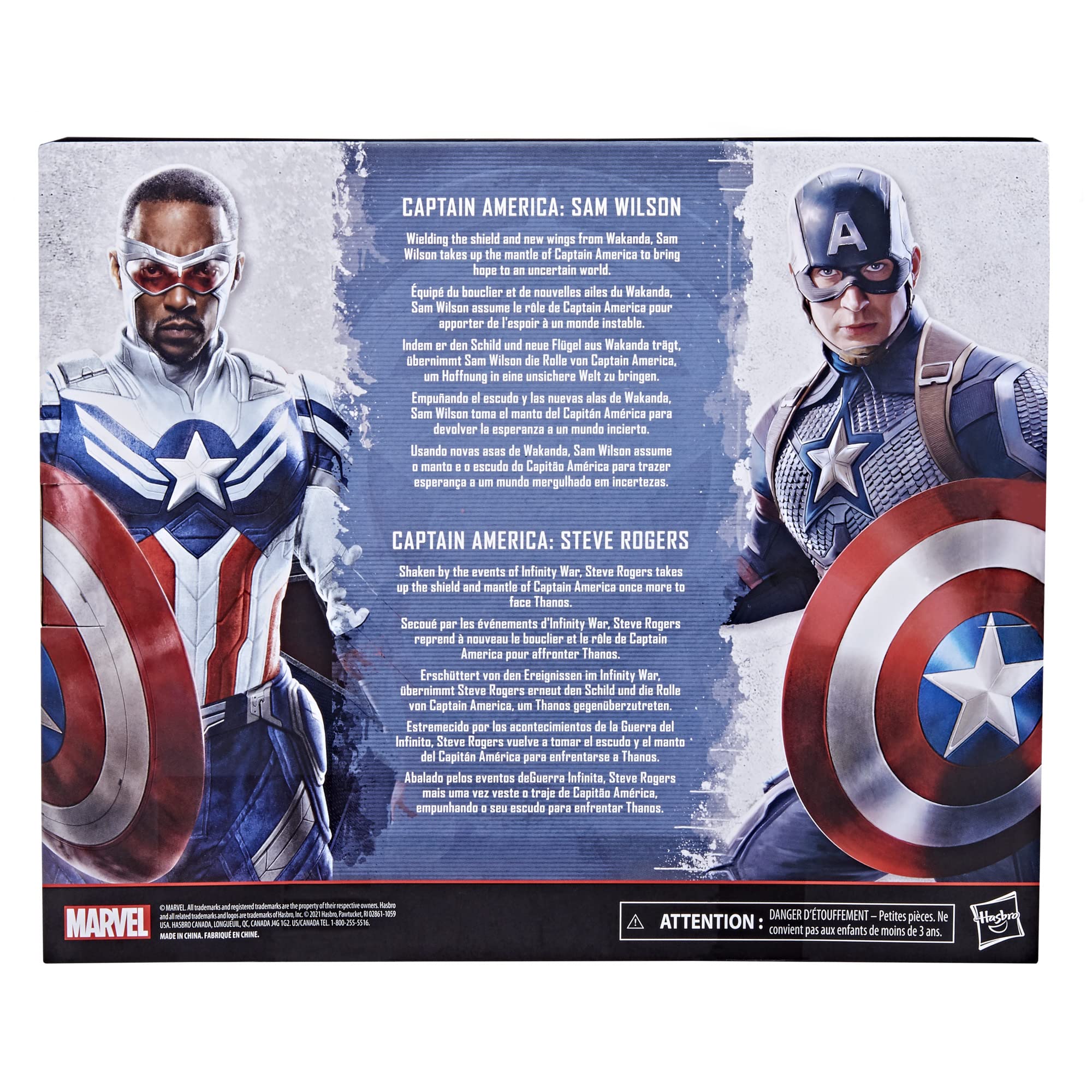 Captain America 2-Pack front view figures for shelf display