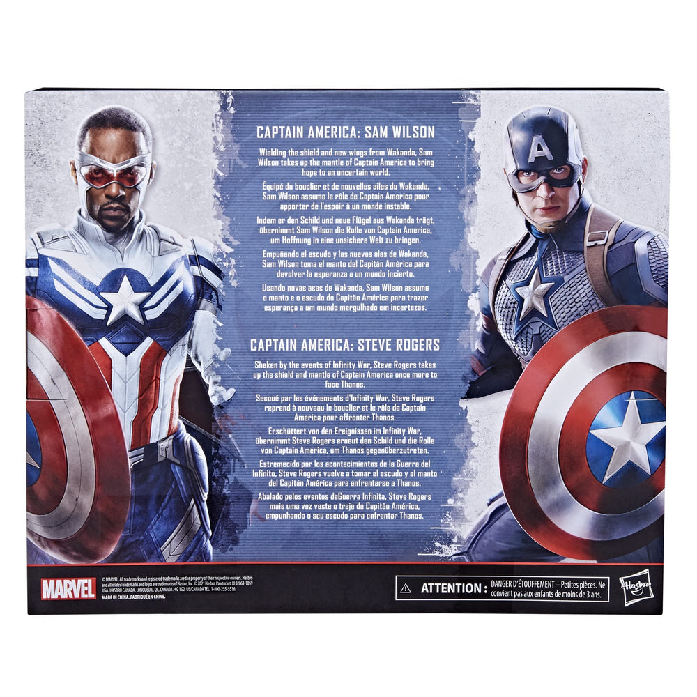 Captain America 2-Pack front view figures for shelf display