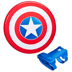 Avengers Captain America magnetic shield attached to gauntlet for immersive pretend play