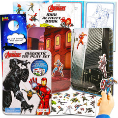 Avengers Magnetic Creations tin contents for colorful, imaginative play and quick cleanup