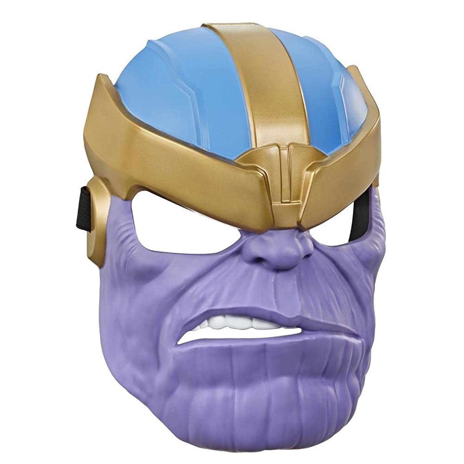 Avengers Thanos mask front view with adjustable strap for kids play