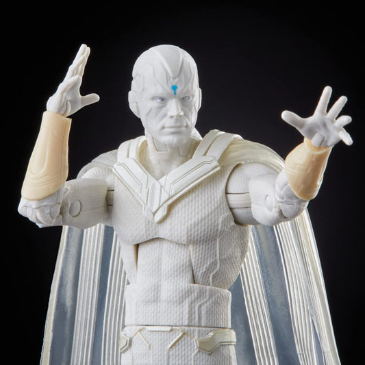 Avengers Vision figure in dynamic pose highlighting articulation.