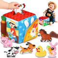 Avesa Baby Toys soft sensory box showing 8 textured objects for early exploration