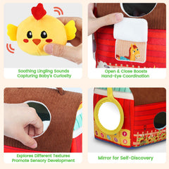 Avesa plush chick toy with soft textures.