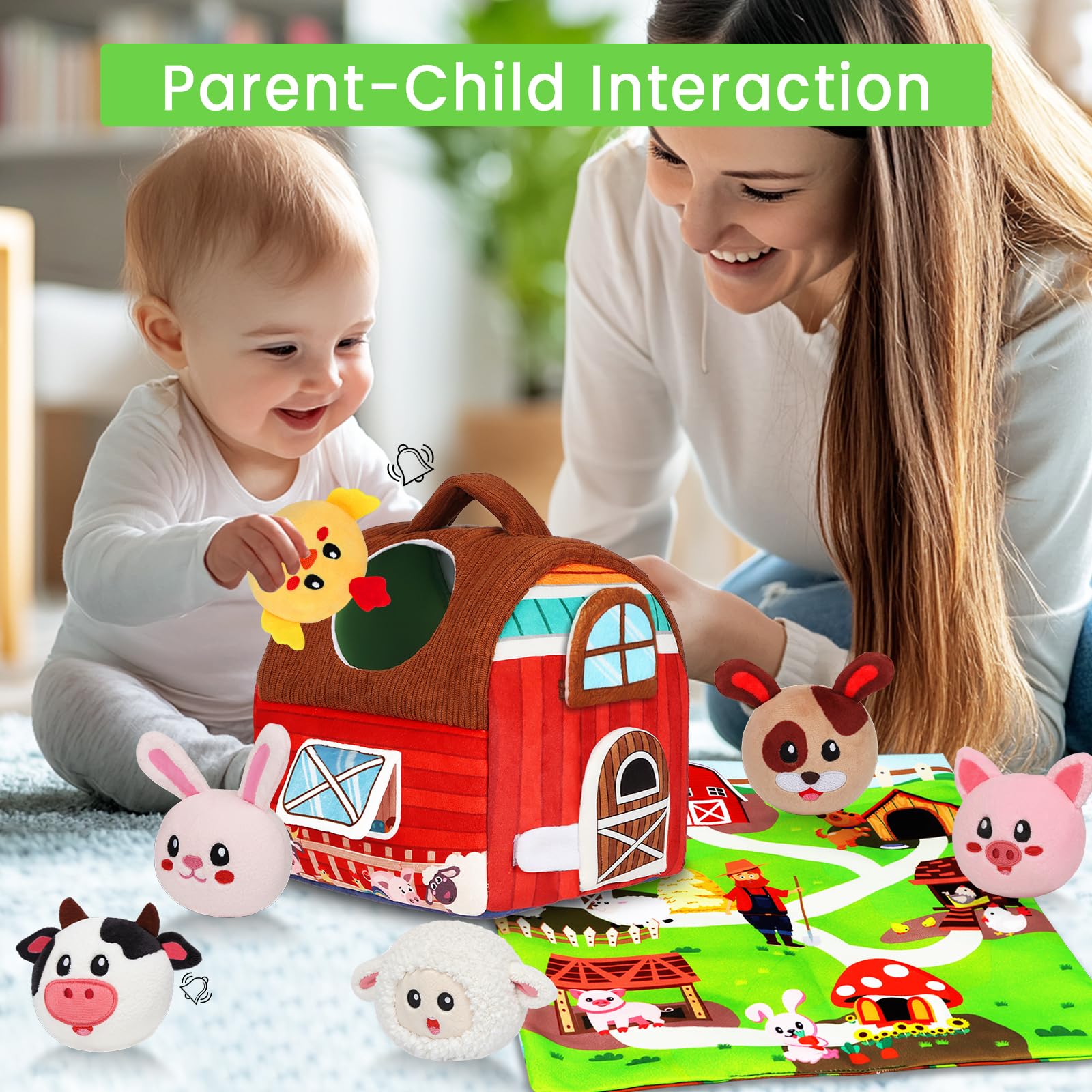 Avesa plush sheep toy offers soothing, explorative play.