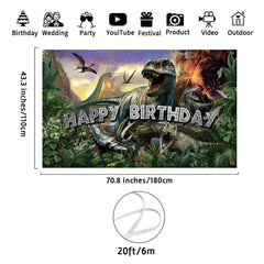 Avezano dinosaur banner hanging for easy vertical or horizontal display