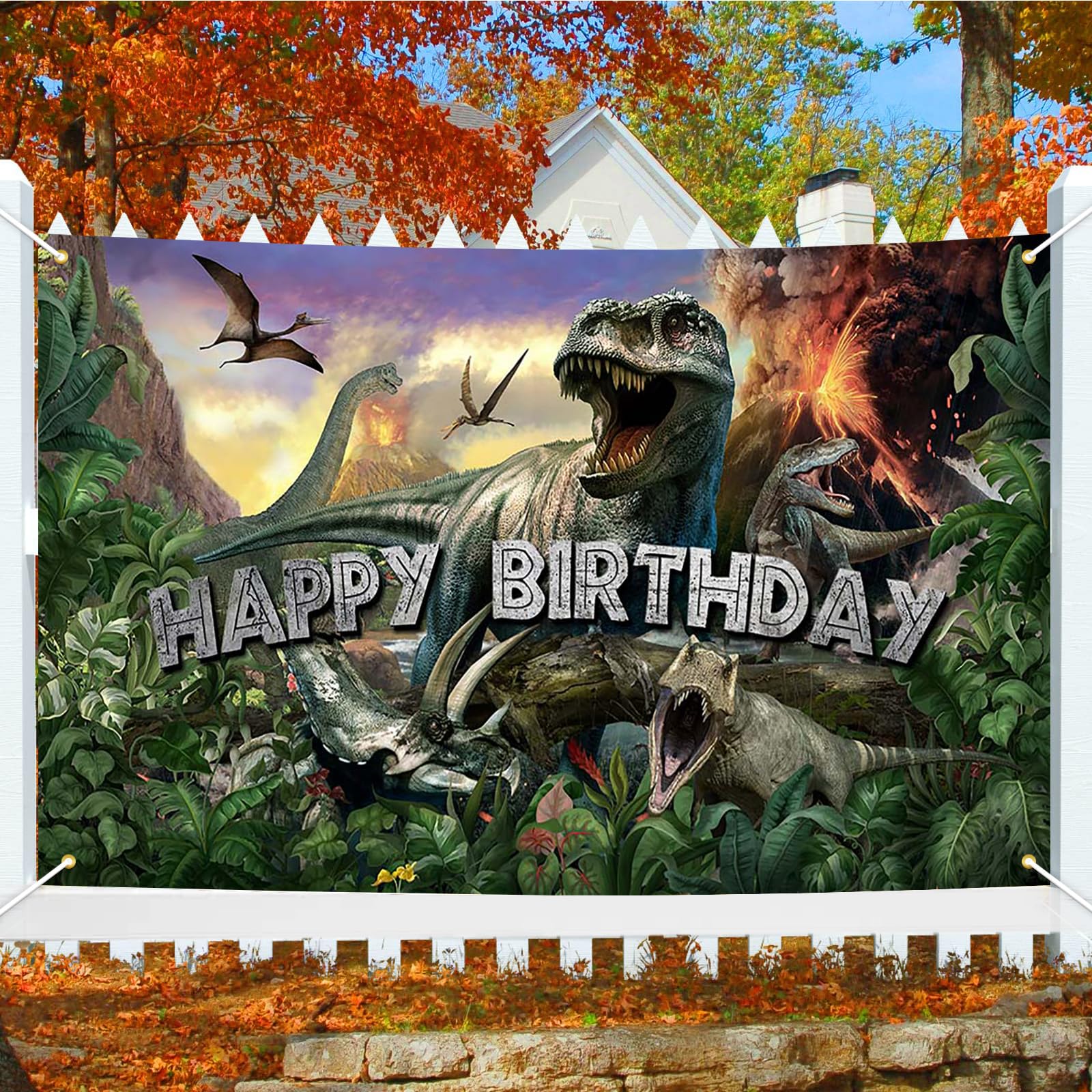 Avezano dinosaur photo backdrop for memorable birthday photos