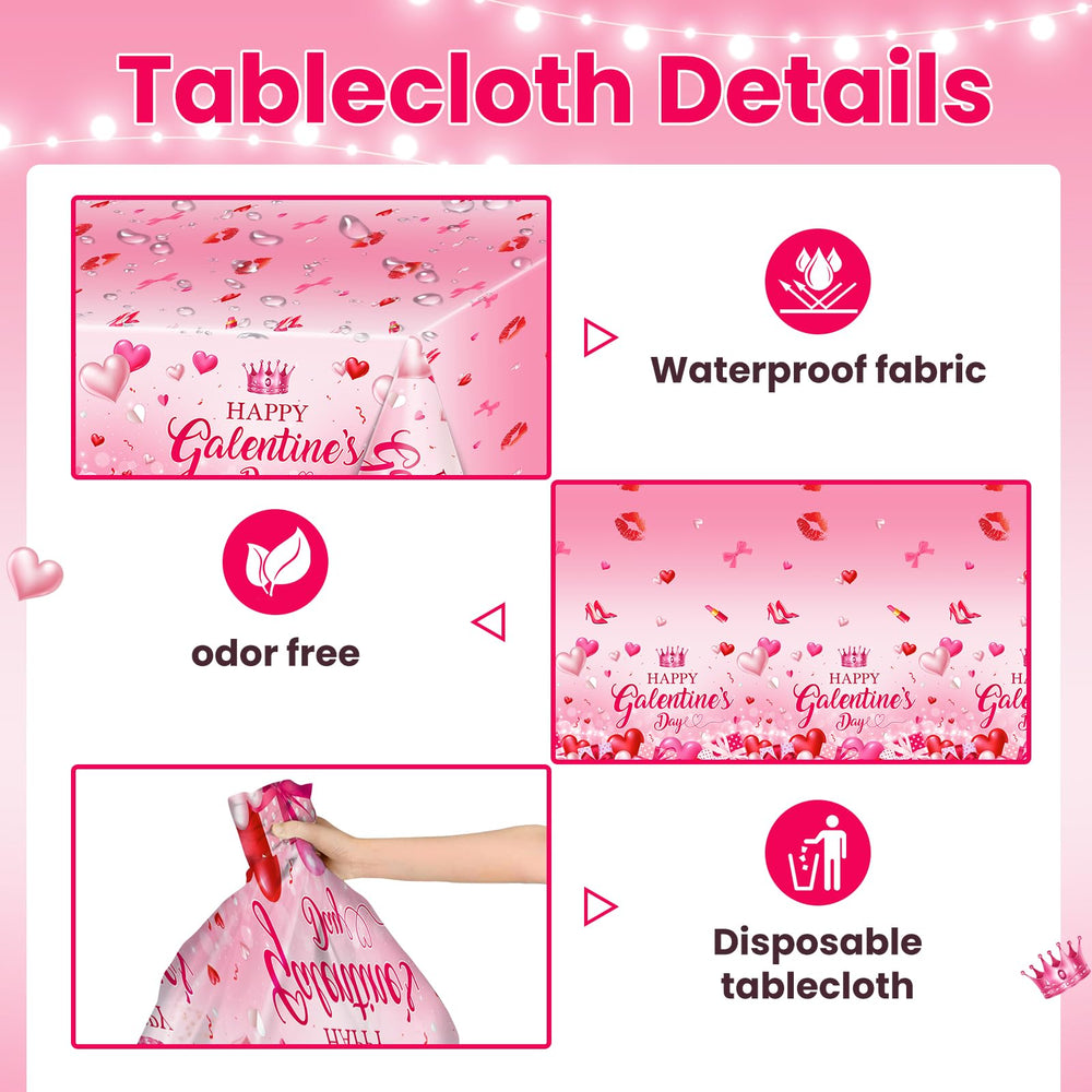 Avezano three-pack tablecloths enable easy setup and disposal.