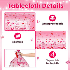 Avezano three-pack tablecloths enable easy setup and disposal.