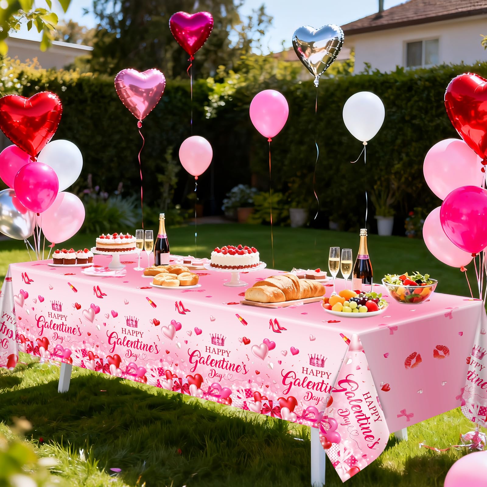 Avezano 108x54 inch tablecloth covers standard tables for brunch setups.