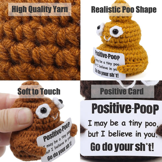 Avgiedy handheld crochet poop is a tactile, comforting desk companion during busy days.