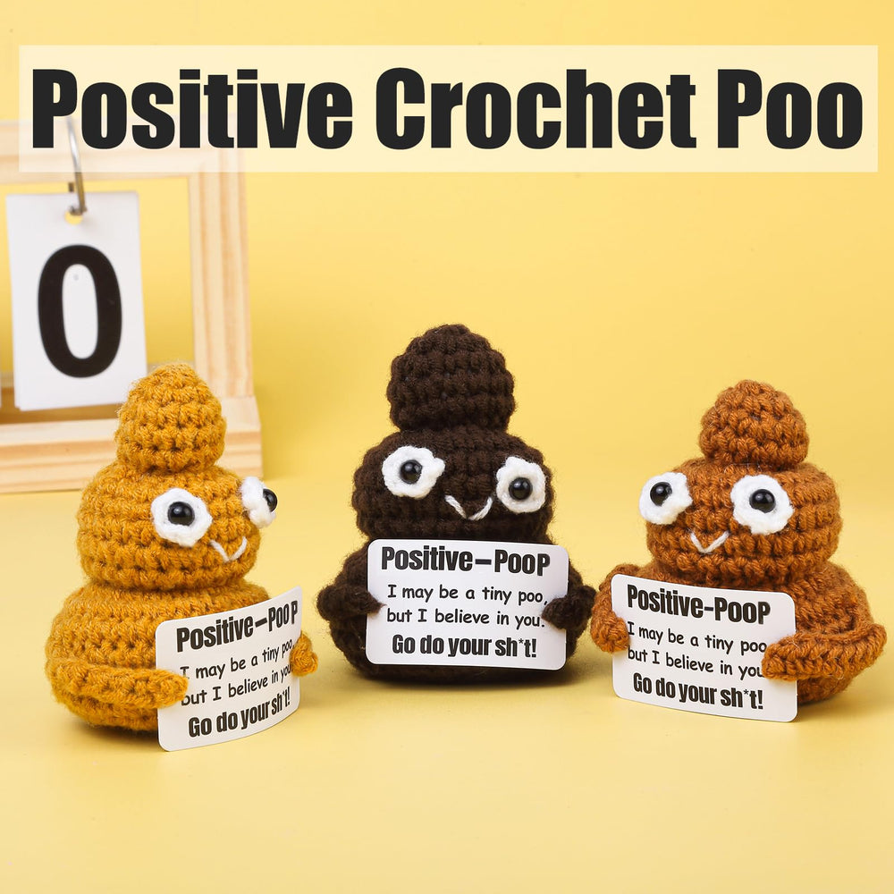 Avgiedy soft-knit poop figure features vibrant colors and a friendly smile.