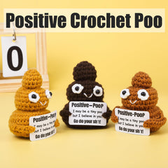 Avgiedy soft-knit poop figure features vibrant colors and a friendly smile.