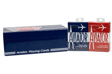 Aviator 12-pack red playing cards with vibrant designs for lively game nights.