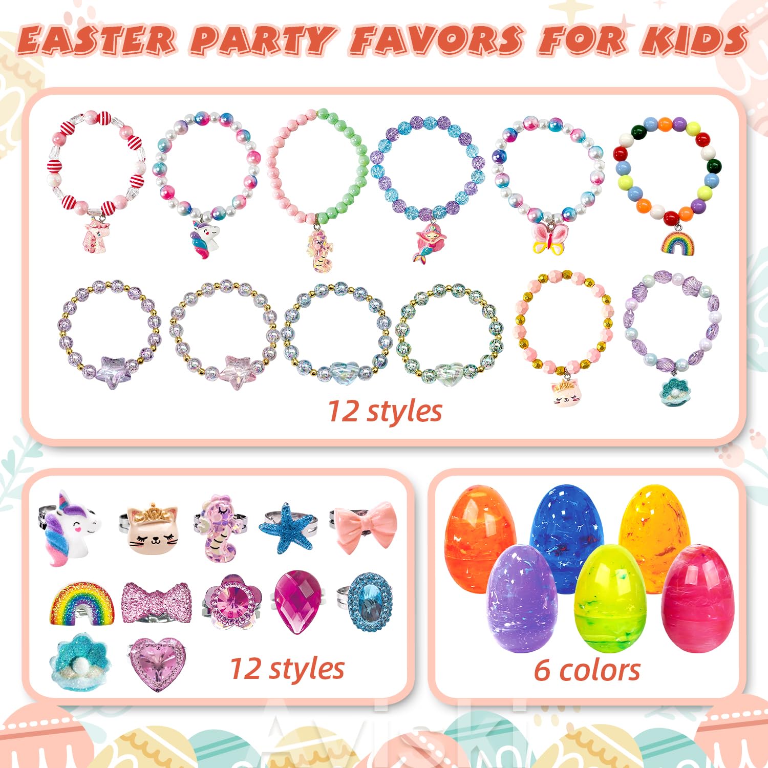 Aviski bracelets and rings inside, built for daily kid use after Easter fun.