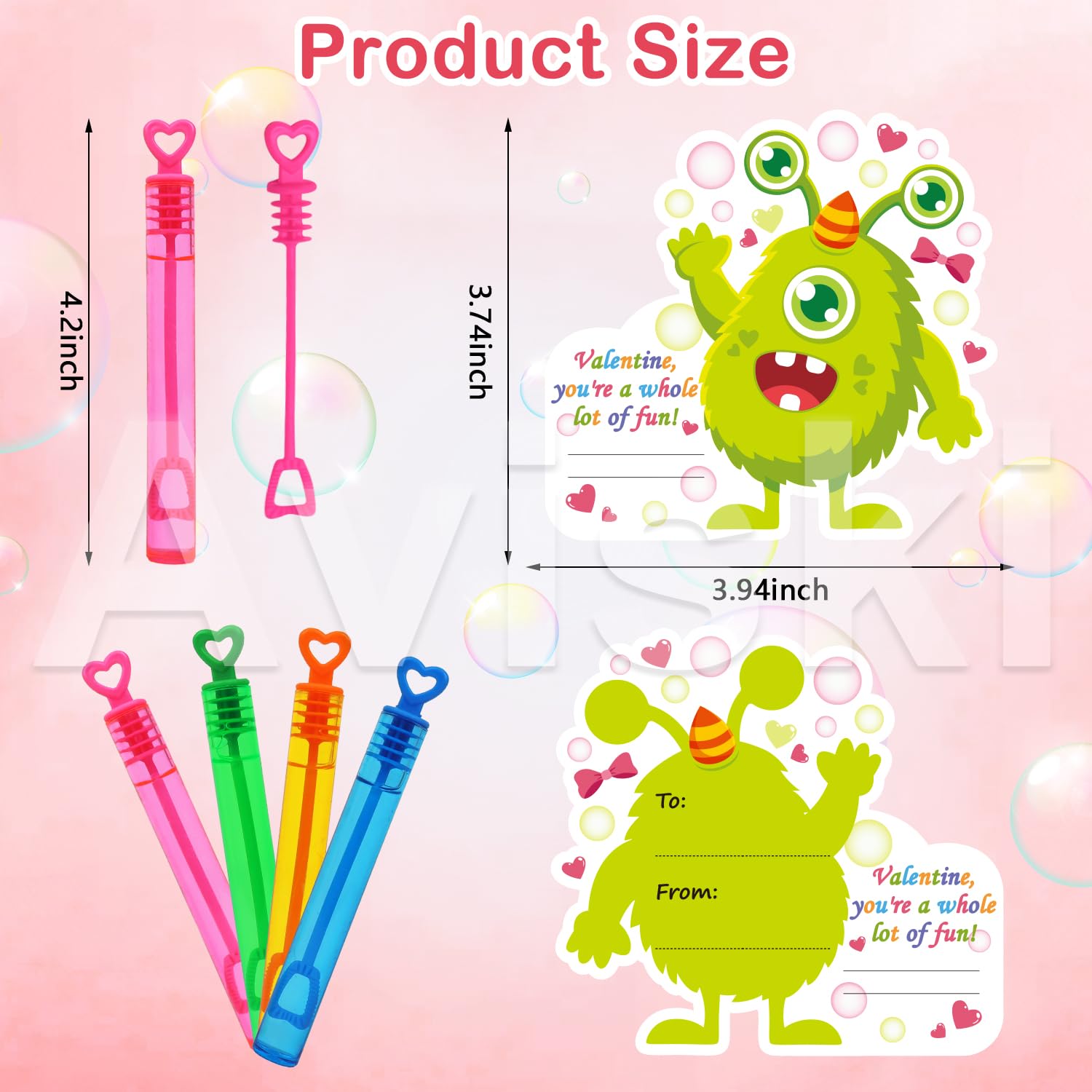 Aviski heart bubble wand in green, great for valentines gifting.