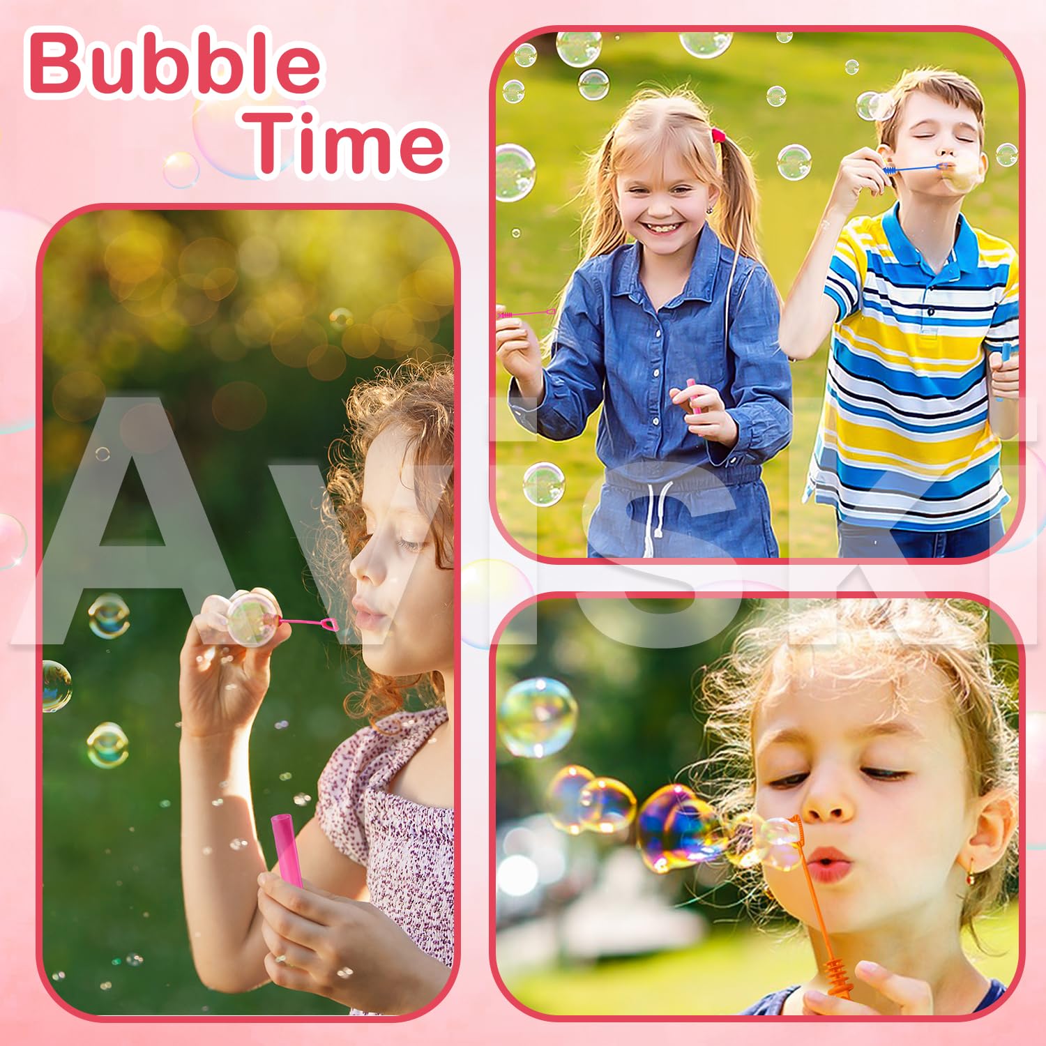 Aviski heart bubble wand in pink, ideal for kid celebrations.