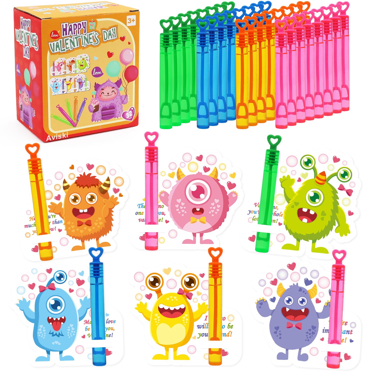 Aviski 32-pack Valentines cards set for classroom exchanges.
