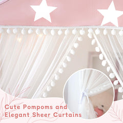 Avrsol play tent dimensions 57x35-53 inches provide roomy play area.
