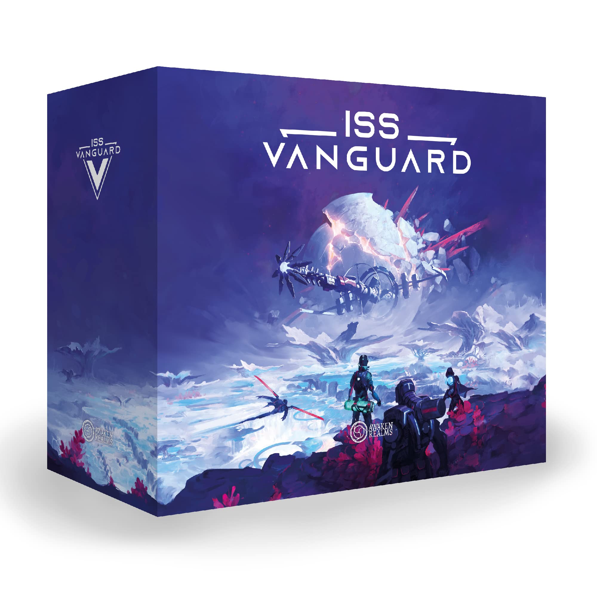 Awaken Realms ISS Vanguard game board setup enables immersive co-op space exploration.