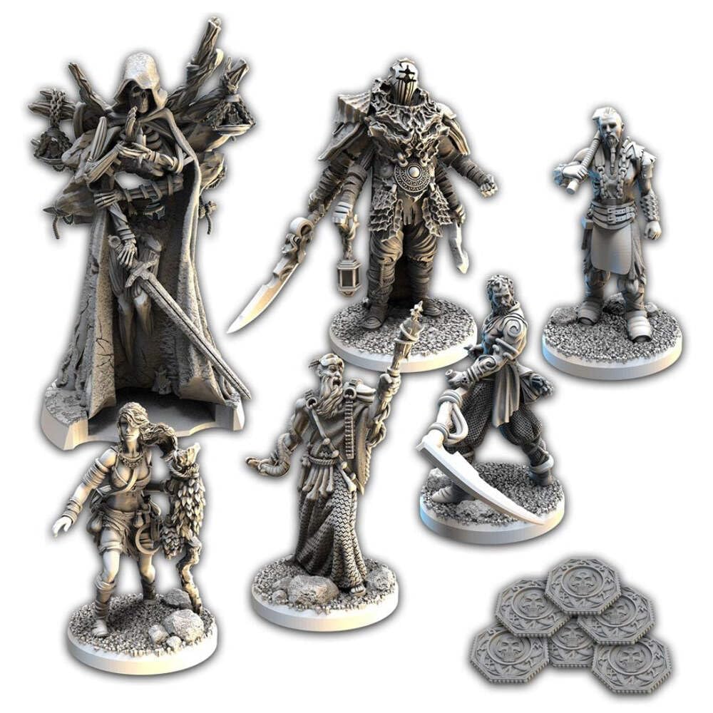 Awaken Realms Tainted Grail hero cards show diverse characters for story sessions