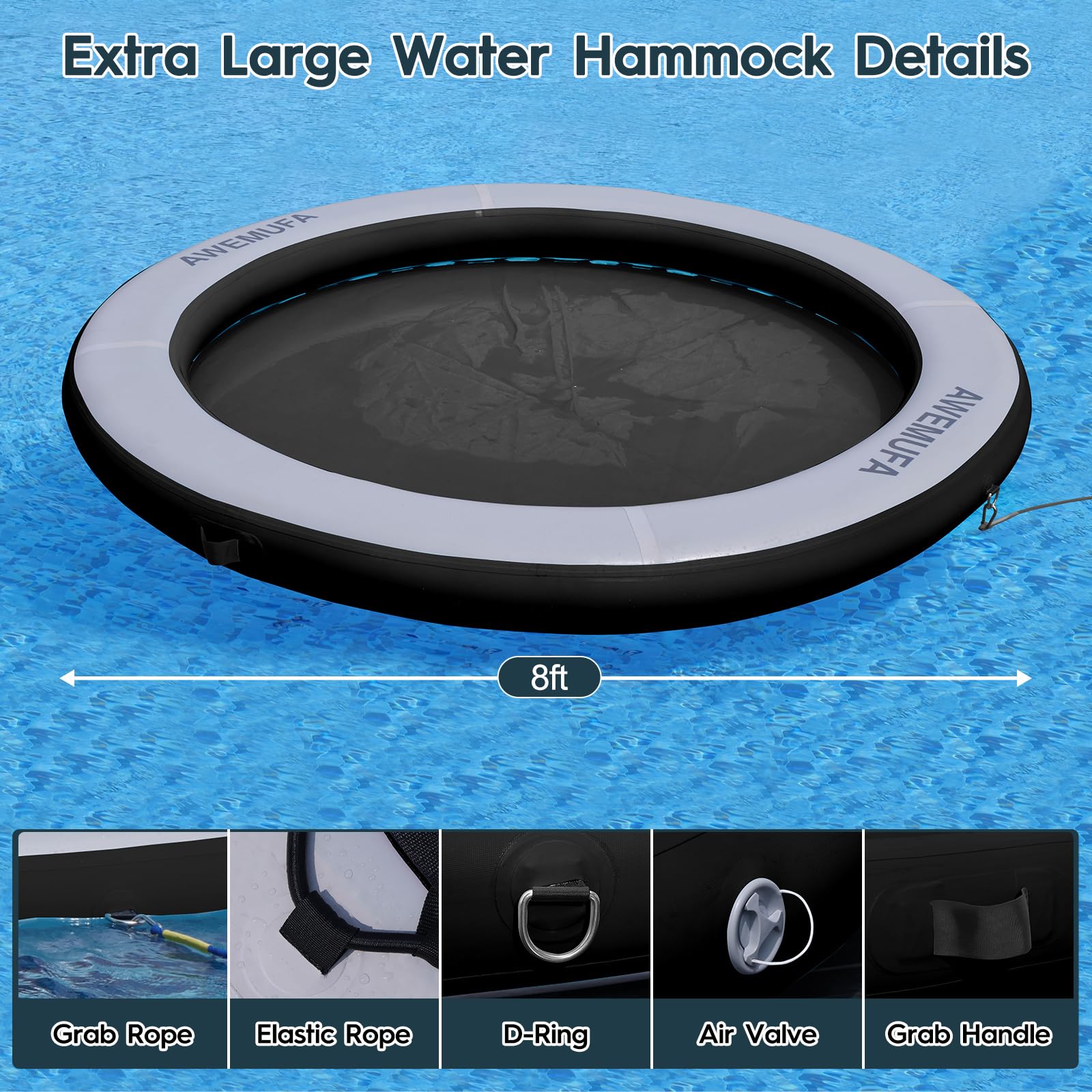 AWEMUFA 8in thick floating island invites standing and playful use.
