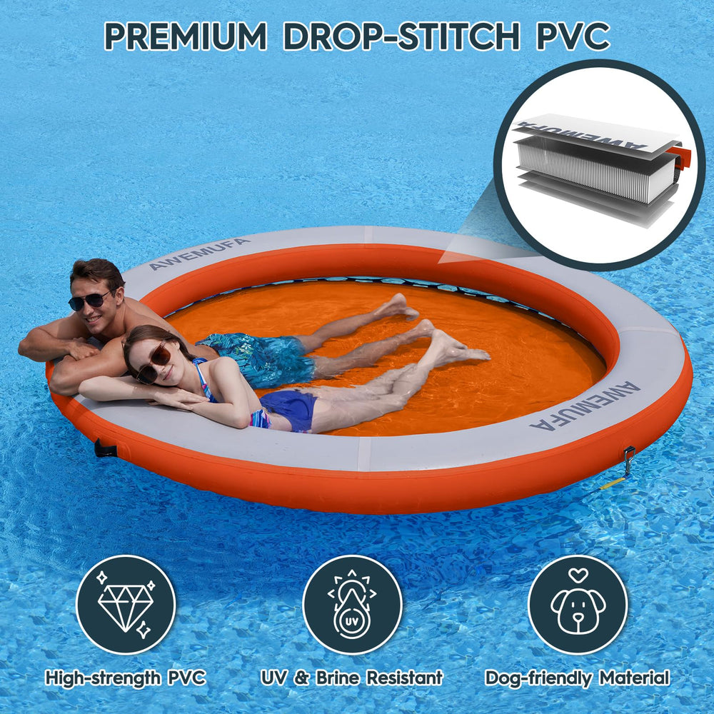 AWEMUFA 8-inch thick floating ring offers stable, comfortable lounging.