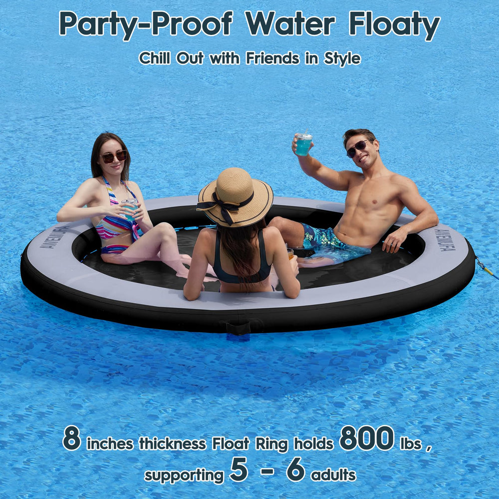 AWEMUFA heavy-duty floating mat for pool parties with friends.
