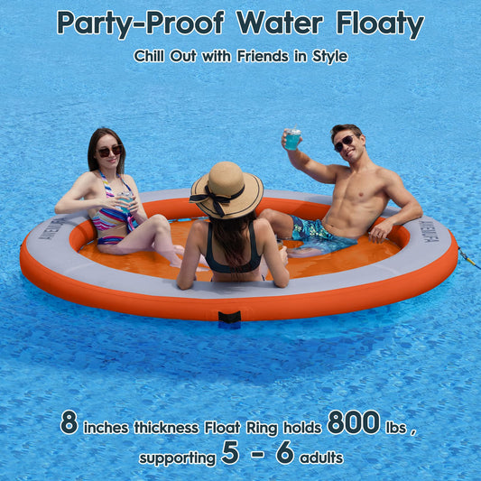 AWEMUFA mesh lake float with breathable surface for cooling sunbathing.