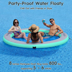AWEMUFA multi-person water floating island supports five to six people.